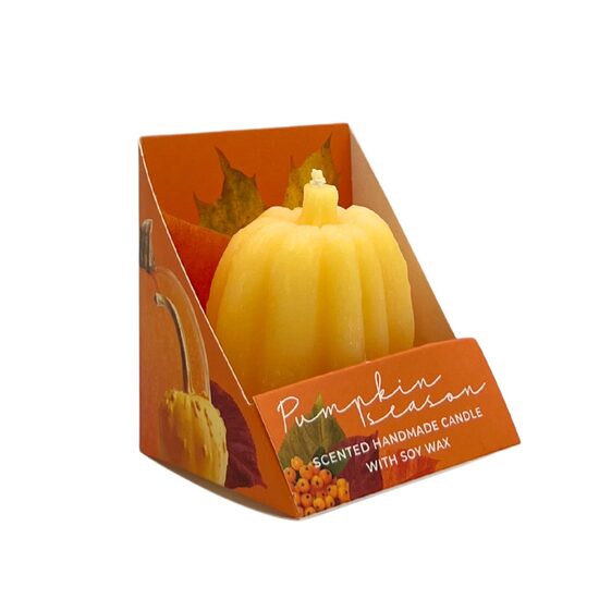 BARTEK svece "Pumpkin", dzeltena, ar sojas vasku, +/-5h